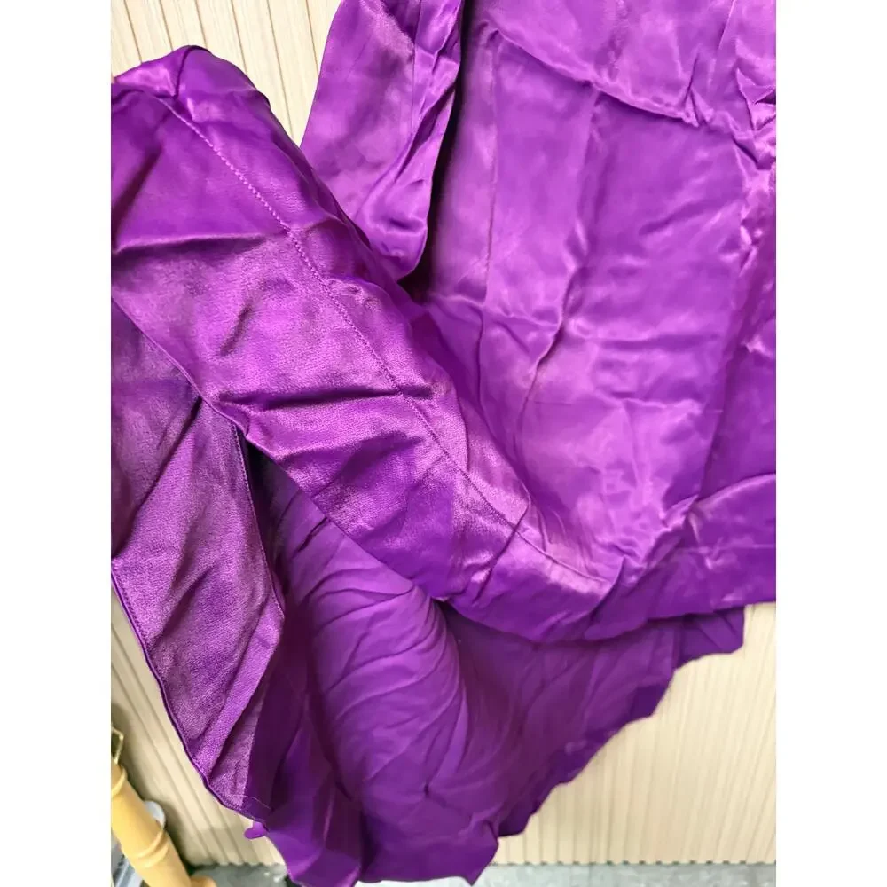 Karen Millen Satin Pleated Woven Midaxi Skirt Purple Size 8 - Picture 10 of 16